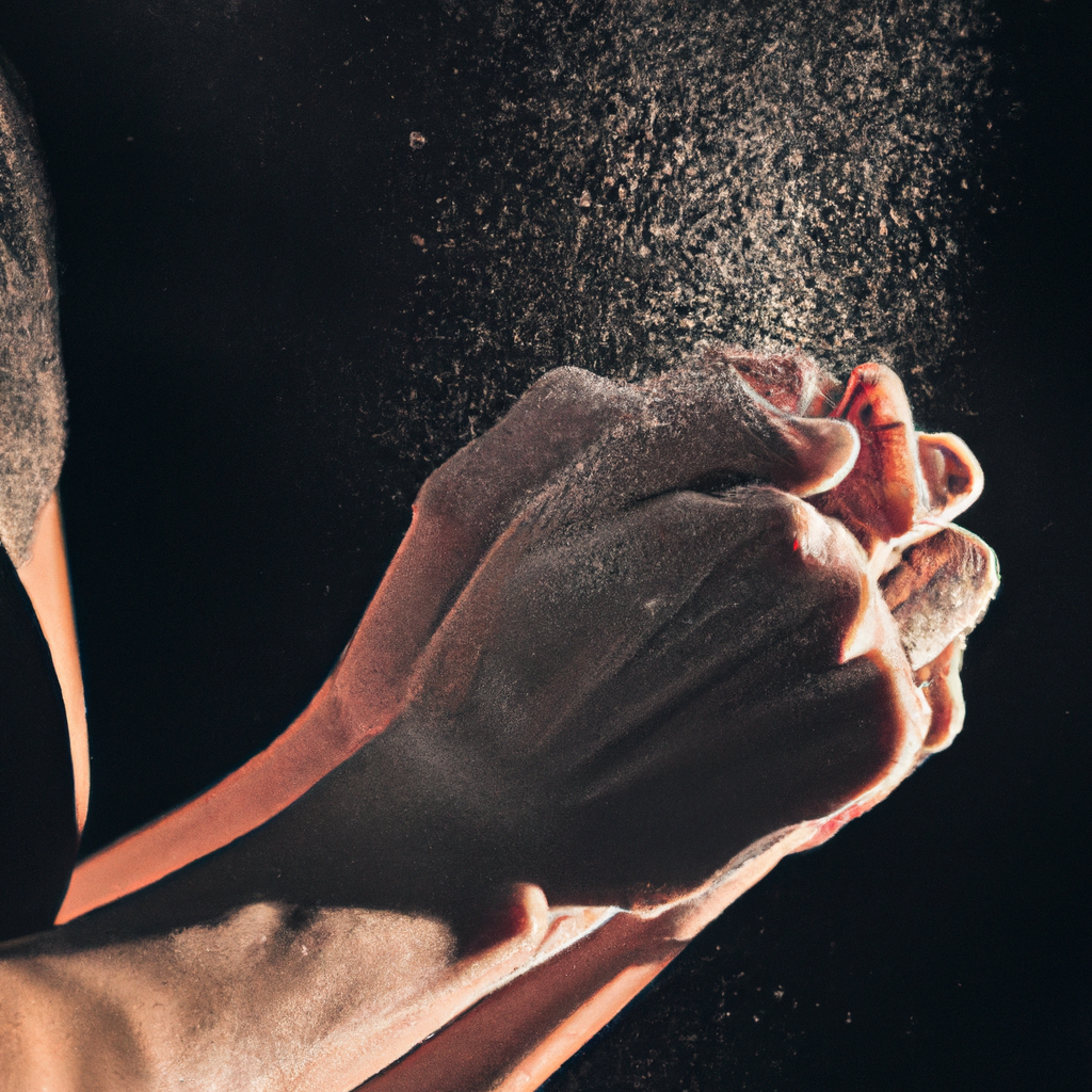 도우를 누르며 공기층을 확인하는 장면